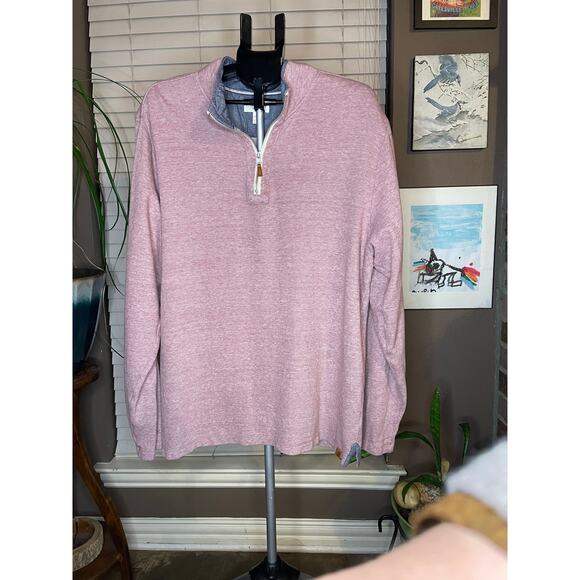 Fundamental Coast Maroon Quarter Zip Pullover XXL Men’s Linen Blend EUC Coastal - Picture 1 of 13